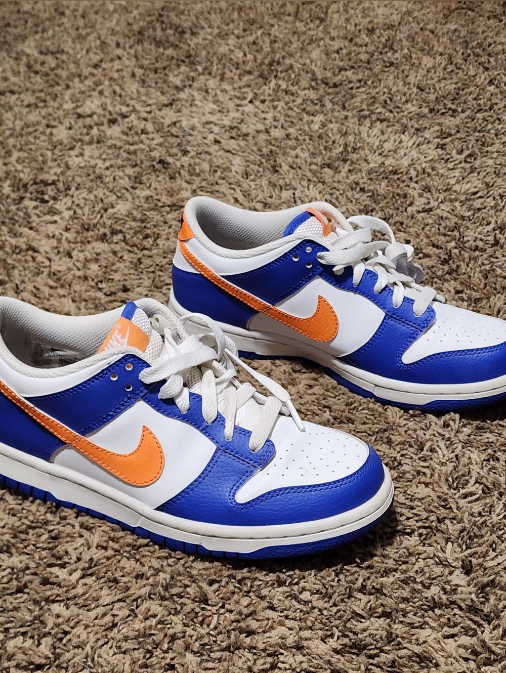 Nike Dunk Lows Sneakers Orange Blue White Size 5.5 Youth Streetwear